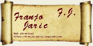 Franjo Jarić vizit kartica